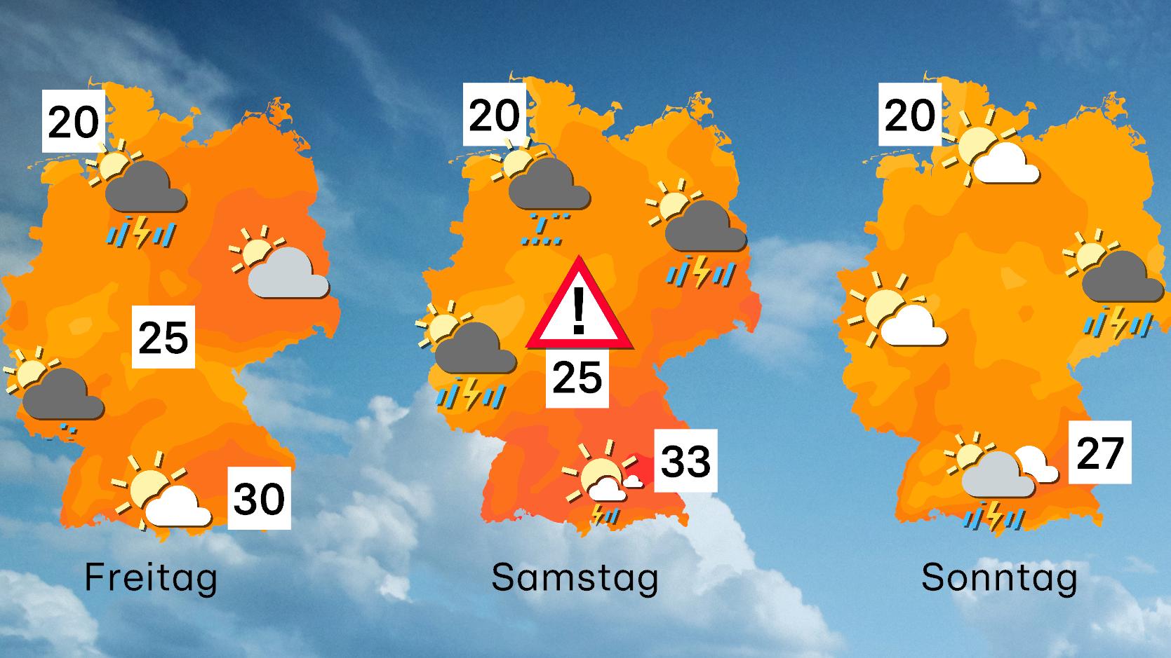 Grenzwetterlage Mitten über Deutschland Mit Kräftigem Regen, Gewittern ...