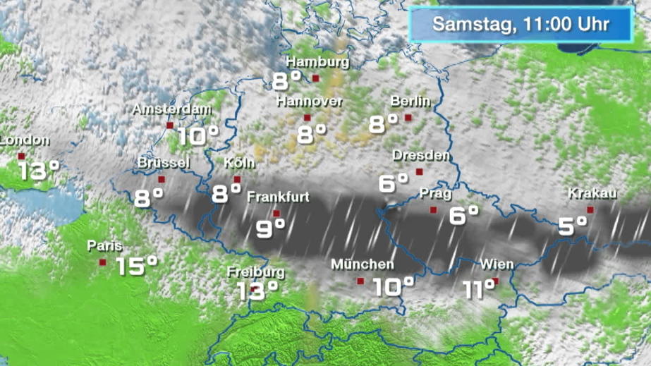 Regen- und Wolkenfilm vom 21.04.2017 für zwei Tage: Ein breites Regenband ... - Wetter.de